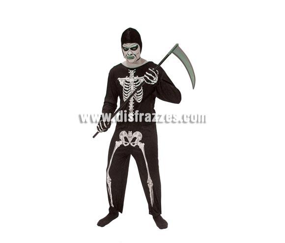 Disfraz de Esqueleto para Halloween adulto barato. Talla única 52/54. Incluye traje y capucha. Guantes NO incluidos y Guadaña NO incluidos, podrás verlos en la sección Complementos de Halloween. Éste disfraz de Halloween es ideal para celebrar la Fiesta de la Noche de las Brujas cada vez más arraigada en nuestro País en Pub's, Discotecas, Casas particulares,  Restaurantes o Colegios y ayudar a crear un ambiente terrorífico y tenebroso indispensable para la Noche de Halloween la cual se celebra la víspera de Todos los Santos.
¡¡Cómpranos tu disfraz para Halloween, será divertido!!

¡¡¡PRÓXIMA RECEPCIÓN DE ÉSTE ARTÍCULO A PARTIR DE SEPTIEMBRE DE 2010!!!

