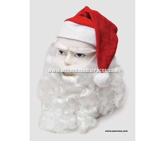 Complemento Papa Noel. Incluye gorro, peluca, cejas, barba y bigote.
