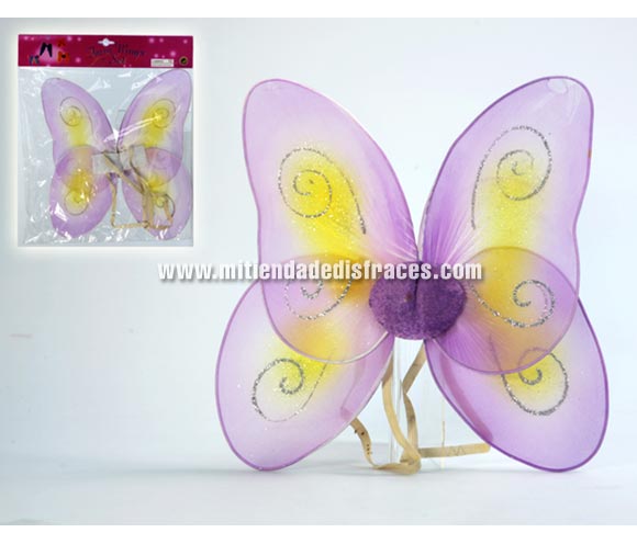 Alas de mariposa de color lila de 39x33 cms.