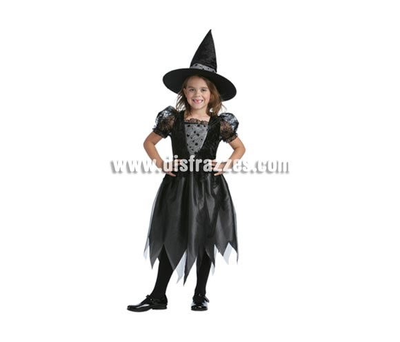Disfraz de Bruja Mágica barato talla de 7 a 9 años para Halloween. Incluye vestido y sombrero. Éste disfraz de Halloween es ideal para celebrar la Fiesta de la Noche de las Brujas cada vez más arraigada en nuestro País en Pub's, Discotecas, Casas particulares,  Restaurantes o Colegios y ayudar a crear un ambiente terrorífico y tenebroso indispensable para la Noche de Halloween la cual se celebra la víspera de Todos los Santos.
¡¡Compra tu disfraz para Halloween en nuestra tienda de disfraces, será divertido!!
