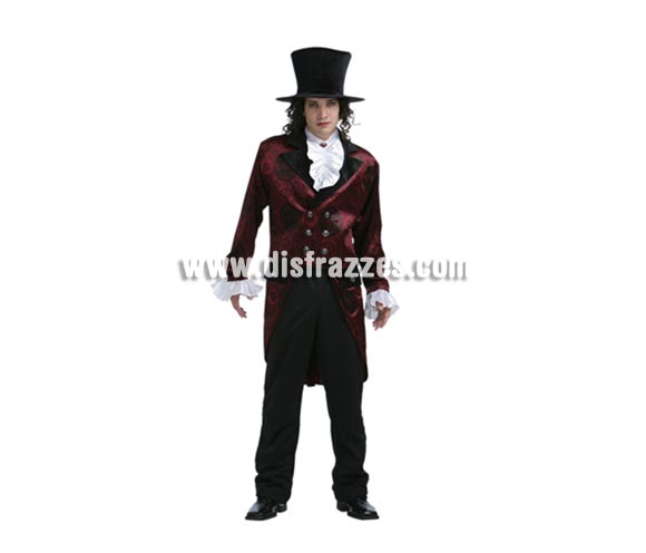 Disfraz de Noble Vampiro adulto para Halloween. Talla estándar 52/54. Disfraz de Vampiro lujo de buena calidad y elegante diseño para Halloween que incluye abrigo, chorreras y sombrero. Éste disfraz de Halloween es ideal para celebrar la Fiesta de la Noche de las Brujas cada vez más arraigada en nuestro País en Pub's, Discotecas, Casas particulares,  Restaurantes o Colegios y ayudar a crear un ambiente terrorífico y tenebroso indispensable para la Noche de Halloween la cual se celebra la víspera de Todos los Santos.
¡¡Compra tu disfraz para Halloween en nuestra tienda de disfraces, será divertido!!

