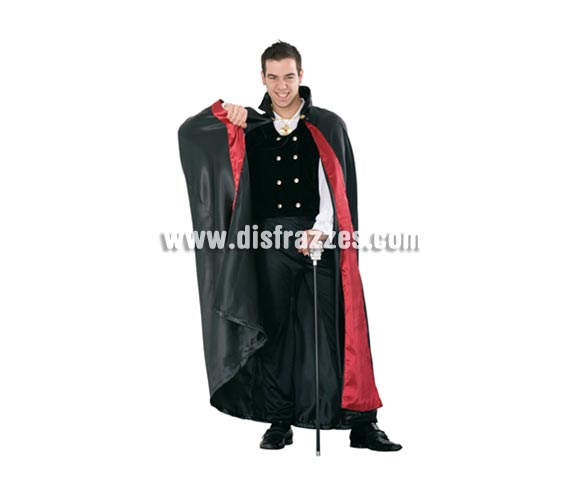 Disfraz del Conde Drácula adulto para Halloween. Talla estándar 52/54. Disfraz muy típico de Halloween que incluye capa, camisa chaleco y pantalón. Bastón Calavera NO incluido, podrás verlo en la sección Complementos. Éste disfraz de Halloween es ideal para celebrar la Fiesta de la Noche de las Brujas cada vez más arraigada en nuestro País en Pub's, Discotecas, Casas particulares,  Restaurantes o Colegios y ayudar a crear un ambiente terrorífico y tenebroso indispensable para la Noche de Halloween la cual se celebra la víspera de Todos los Santos.
¡¡Compra tu disfraz para Halloween en nuestra tienda de disfraces, será divertido!!
