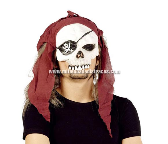 Media careta de pirata con pelo.