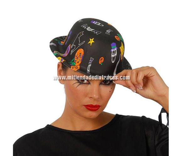 Sombrero bombin de plástico Halloween.