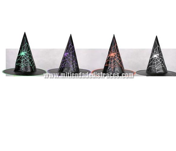 Sombrero de Bruja PVC infantil. Disponible en 4 colores surtidos. Precio por unidad, se venden por separado.