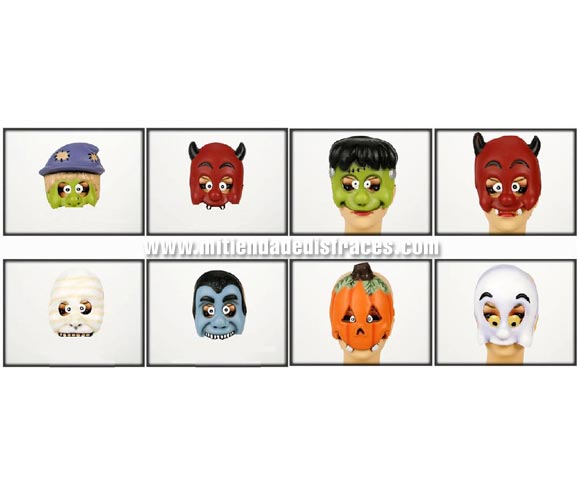 Careta de eva Monstruos infantil, 8 sutídos. Se venden por separado, precio por unidad. No olvides indicarnos que modelo quieres cuando hagas el pedido.
