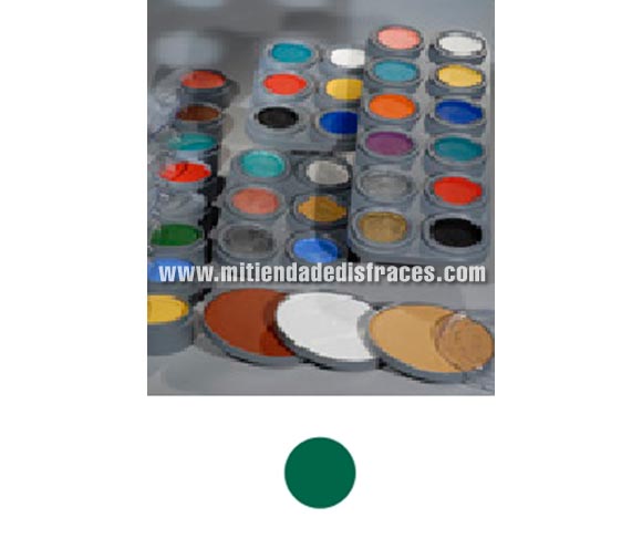 Maquillaje al agua (water make-up 401), de 15 ml. Color verde oscuro.
-Fácil de usar (como acuarelas).
-Se quita con agua y jabón.
-Antialérgico.