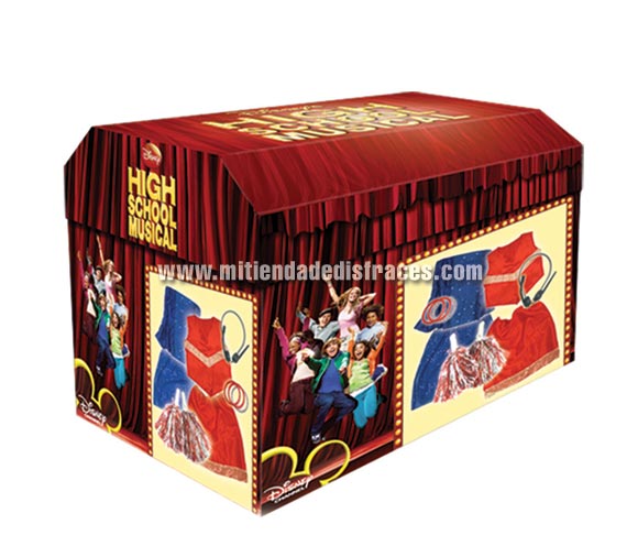 Baúl High School Musical (HSM). Contiene 10 piezas. Talla de 5 a 6 años. Disfraz  con licencia Disney ideal para regalar en Navidad o para cualquier acontecimiento.
