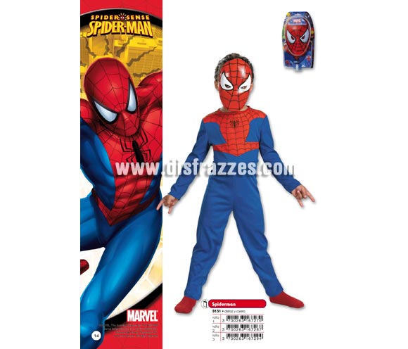 Disfraz de Spiderman infantil para Carnaval. Disponible en varias tallas. Incluye disfraz y careta. Presentación en Blister regalo. Disfraz con licencia MARVEL perfecto como regalo. Éste traje es perfecto para Carnaval y como regalo en Navidad, en Reyes Magos, para un Cumpleaños o en cualquier ocasión del año. Con éste disfraz harás un regalo diferente y que seguro que a los peques les encantará y hará que desarrollen su imaginación y que jueguen haciendo valer su fantasía. 
¡¡Compra tu disfraz para Carnaval o para regalar en Navidad o en Reyes Magos en nuestra tienda de disfraces, será divertido y quedarás muy bien!!
