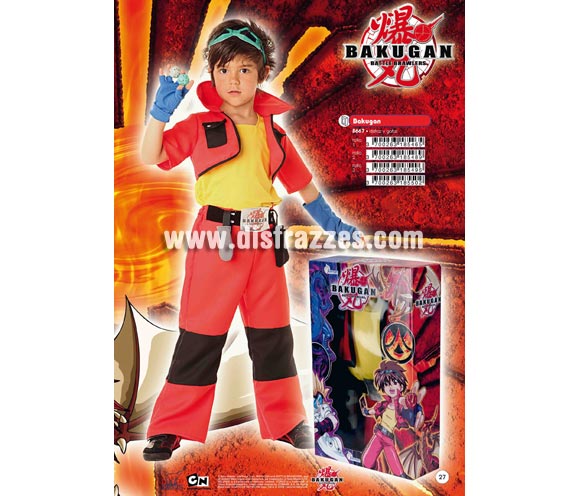 Disfraz de Bakugan lujo infantil para Carnaval. Disponible en varias tallas. Incluye disfraz y gafas. Presentación en caja regalo. Disfraz con licencia CARTOON NETWORK perfecto como regalo.
Éste traje es perfecto para Carnaval y como regalo en Navidad, en Reyes Magos, para un Cumpleaños o en cualquier ocasión del año. Con éste disfraz harás un regalo diferente y que seguro que a los peques les encantará y hará que desarrollen su imaginación y que jueguen haciendo valer su fantasía. 
¡¡Compra tu disfraz para Carnaval o para regalar en Navidad o en Reyes Magos en nuestra tienda de disfraces, será divertido y quedarás muy bien!!
