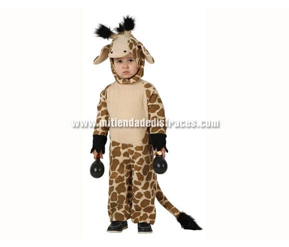 Disfraz de Jirafa infantil. Talla de 3 a 4 años. Incluye mono y capucha.