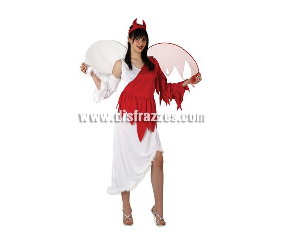 Disfraz de Angel Vs Demonio adulta para Halloween. Talla estándar 38/42. Alas incluidas. Éste disfraz de Halloween es ideal para celebrar la Fiesta de la Noche de las Brujas en Pub's, Discotecas, Casas particulares,  Restaurantes o Colegios y ayudar a crear un ambiente terrorífico y tenebroso indispensable para la Noche de Halloween la cual se celebra la víspera de Todos los Santos.
¡¡Compra tu disfraz para Halloween en nuestra tienda de disfraces, será divertido!!
