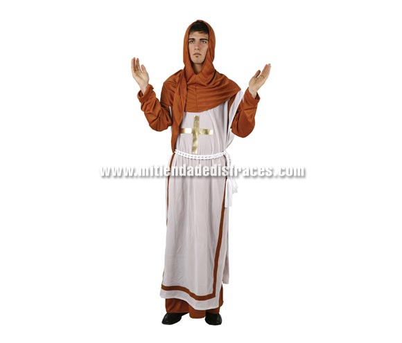 Disfraz de Monje adulto. Talla Standar M-L = 52/54. Disfraz de Franciscano para hombre.