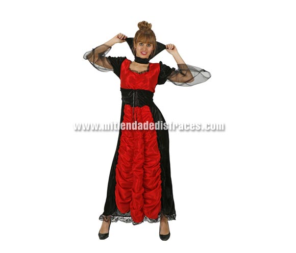 Disfraz de Vampiresa lujo talla XL (44/48). Incluye vestido y cuello.