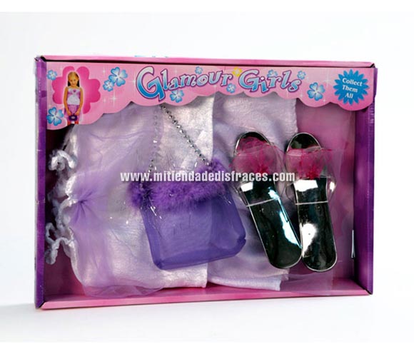 Set Princesas. Incluye vestido , zapatos y bolso. Para niñas de 3 a 5 años.