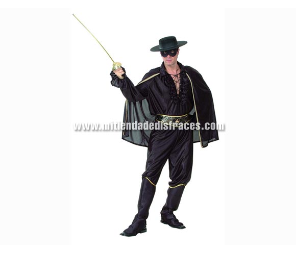Disfraz de El Zorro adulto. Talla XL 54/58. Complementos NO incluidos, podrás verlos en la sección Complementos.