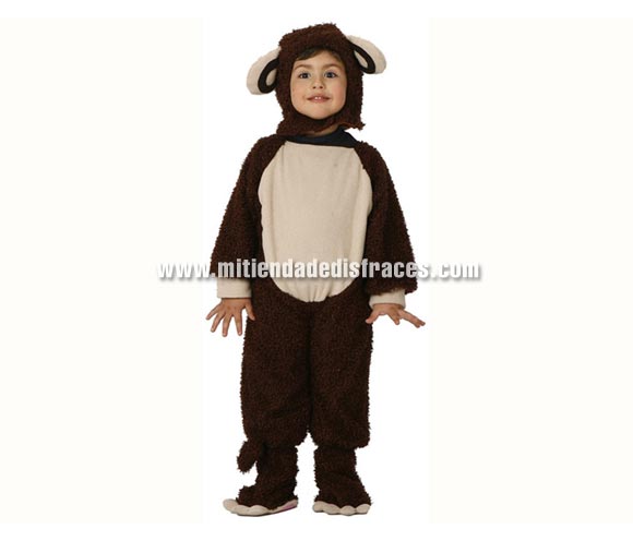 Disfraz de Mono infantil. Talla de 5 a 6 años. Incluye mono y capucha.