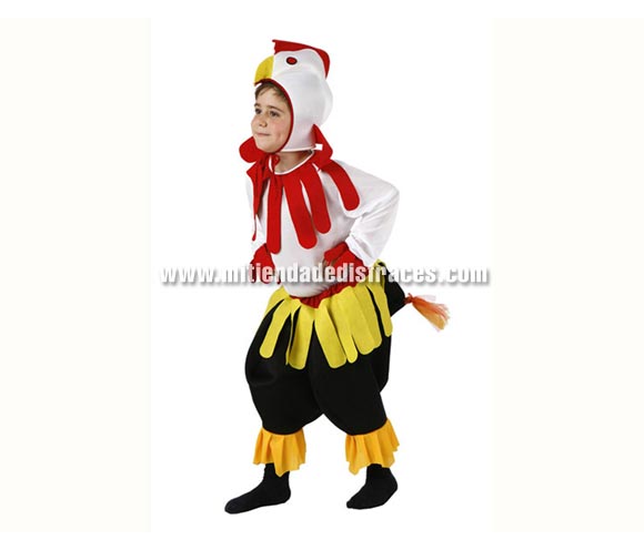 Disfraz de Gallo infantil. Talla de 7 a 9 años. Incluye capucha, camisa y pantalón.