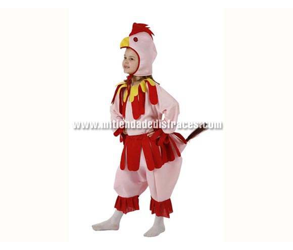 Disfraz de Gallina talla de 5 a 6 años para niña. Incluye capucha, camisa y pantalón.