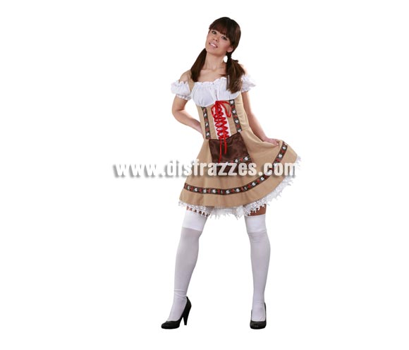 Disfraz de Tirolesa Sexy para mujer. Talla única 38/42. Incluye vestido y enaguas. Un disfraz muy chulo además de Sexy genial para Carnaval y para cualquier Fiesta de la Cerveza.