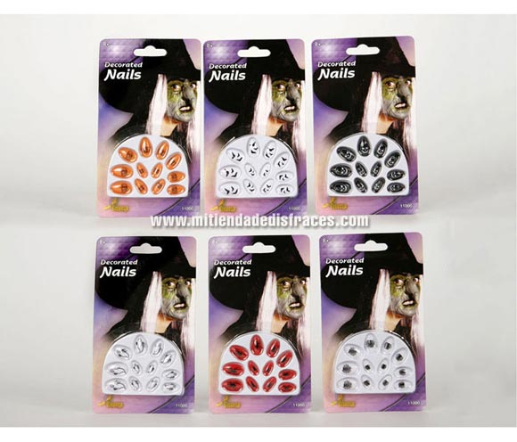 Uñas Bruja 10x18cm. 6 modelos surtídos. Precio por unidad.