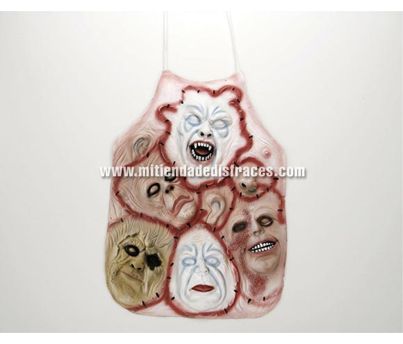 Delantal de Caras atormentadas de 46x66 cm. Ideal para Halloween.