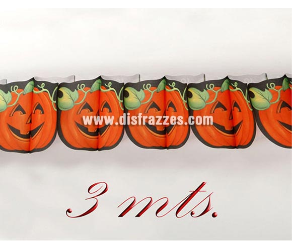 Guirnalda de Calabazas de 3 mt. para Halloween. Artículo muy apropiado para decoración de Halloween en Discotecas, Pubs, Restaurantes, Colegios y Casas particulares y así crear un ambiente terrorífico y tenebroso típico de la Fiesta de Halloween cada vez más seguida por todos.
¡¡Compra la decoración para Halloween en nuestra tienda de disfraces, será divertido!!
