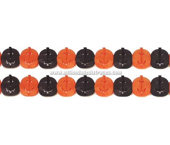Guirnalda Calabaza Naranja/Negro 3 mts. 