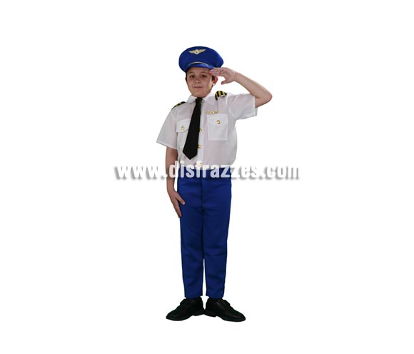 Disfraz barato de Piloto de Aerolínea infantil para Carnavales. Talla de 10 a 12 años. Incluye sombrero, camisa con corbata y pantalones. Éste disfraz de Carnaval es ideal para divertirse en las Fiestas de Carnavales tan divertidas y estrambóticas como siempre y que cada vez se celebran en más Pueblos, Villas  y Ciudades, tanto en la calle como en Pubs, Discotecas, Casas particulares, Restaurantes o Colegios y disfrazándote con un traje de Carnaval ayudarás a crear ese ambiente Carnavalesco, tan divertido, multicolor y variopinto que a todos nos fascina y nos divierte.
¡¡Compra tu disfraz para Carnaval en nuestra tienda de disfraces, será divertido!!
