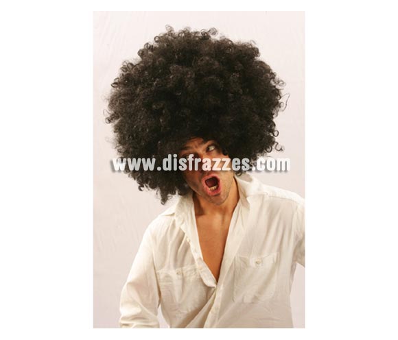Peluca afro negra gigante.