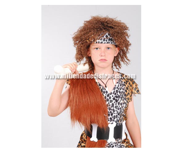 Peluca niño de las Cavernas. Peluca de Troglodita o Cavernícola para niño.