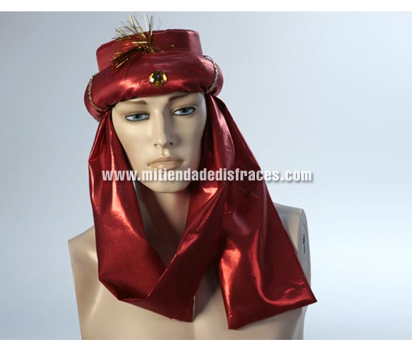 Turbante Real de color rojo. Ideal para Reyes Magos o Pajes Reales.