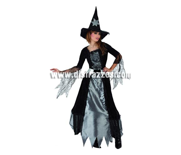 Disfraz de Bruja Estrella Plateada adulta para Halloween. Talla única 38/42. Éste disfraz de Halloween es ideal para celebrar la Fiesta de la Noche de las Brujas en Pub's, Discotecas, Casas particulares,  Restaurantes o Colegios y ayudar a crear un ambiente terrorífico y tenebroso indispensable para la Noche de Halloween la cual se celebra la víspera de Todos los Santos.
¡¡Compra tu disfraz para Halloween en nuestra tienda de disfraces, será divertido!!
