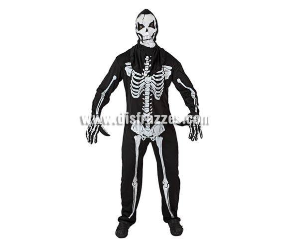 Disfraz de Esqueleto viviente adulto para Halloween. Talla standar M-L = 52/54. Incluye mono, guantes y máscara. Éste disfraz de Halloween es ideal para celebrar la Fiesta de la Noche de las Brujas en Pubs, Discotecas, Casas particulares,  Restaurantes o Colegios y ayudar a crear un ambiente terrorífico y tenebroso indispensable para la Noche de Halloween la cual se celebra la víspera de Todos los Santos.
¡¡Compra tu disfraz para Halloween en nuestra tienda de disfraces, será divertido!!
