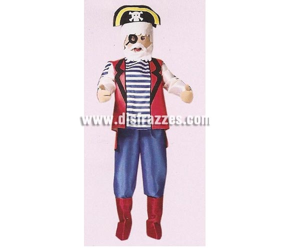 Disfraz de Click Pirata adulto. Talla Universal de adultos.  Incluye el disfraz completo tal y como se muestra en la imagen, con guantes-manos y cara incluida. Buena calidad, hecho en España. ATENCIÓN grupos: consultar posibilidad de hacer en tallas de niños y ajuste de precio según cantidad de disfraces solicitada.  ¿Recuerdas cómo jugabas con los Clics de Playmobil?, jejejeje qué tiempos aquellos, y aún se llevan, es maravilloso!!!