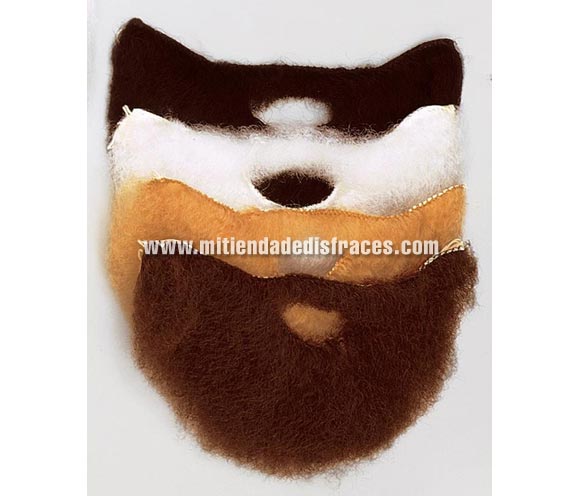 Barba con bigote mediana en color rubio. Es adecuada para disfraces de niños de Reyes Magos, ya que no es grande.