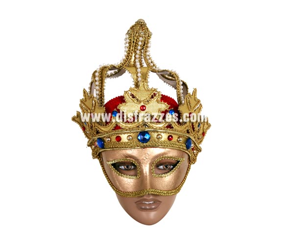 Máscara Veneciana con Corona. Talla Universal. Máscara Veneciana ideal para disfrazarse en Carnaval incluso en Halloween y dar el golpe con una máscara de Venecia de precio barato. Con ésta máscara Veneciana no te reconocerán y podrás sentir que todos te miran ya que es una máscara que llama la atención.

¡¡Compra tu máscara Veneciana en nuestra tienda de disfraces, será divertido!!

