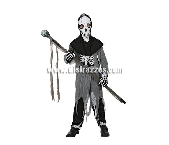 Disfraz de Esqueleto Zombie infantil para Halloween. Talla de 10 a 12 años. Bastón de mando NO incluido. Éste disfraz de Halloween es ideal para celebrar la Fiesta de la Noche de las Brujas en Pubs, Discotecas, Casas particulares,  Restaurantes o Colegios y ayudar a crear un ambiente terrorífico y tenebroso indispensable para la Noche de Halloween la cual se celebra la víspera de Todos los Santos.
¡¡Compra tu disfraz para Halloween en nuestra tienda de disfraces, será divertido!!
