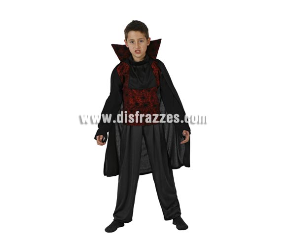 Disfraz de Vampiro Telarañas o disfraz de Drácula infantil para Halloween. Talla de 7 a 9 años. Éste disfraz de Halloween es ideal para celebrar la Fiesta de la Noche de las Brujas en Pubs, Discotecas, Casas particulares,  Restaurantes o Colegios y ayudar a crear un ambiente terrorífico y tenebroso indispensable para la Noche de Halloween la cual se celebra la víspera de Todos los Santos.
¡¡Compra tu disfraz para Halloween en nuestra tienda de disfraces, será divertido!!
