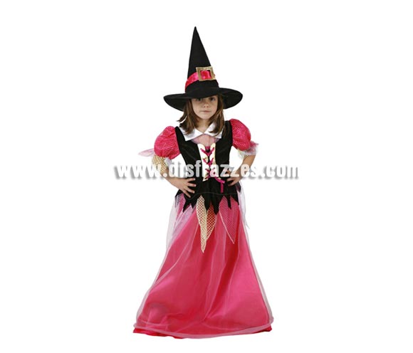 Disfraz de Bruja Rosa infantil para Halloween. Talla de 10 a 12 años. Éste disfraz de Halloween es ideal para celebrar la Fiesta de la Noche de las Brujas en Pubs, Discotecas, Casas particulares,  Restaurantes o Colegios y ayudar a crear un ambiente terrorífico y tenebroso indispensable para la Noche de Halloween la cual se celebra la víspera de Todos los Santos.
¡¡Compra tu disfraz para Halloween en nuestra tienda de disfraces, será divertido!!
