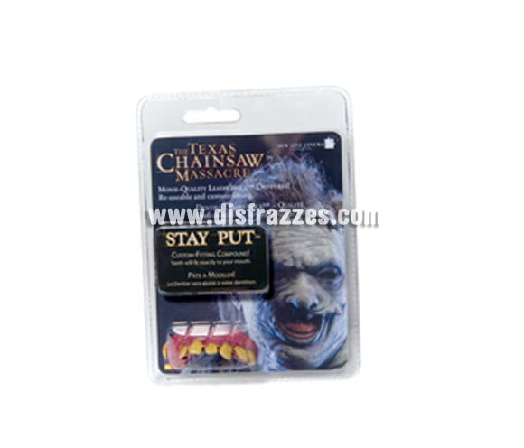 Dientes Leatherface Matanza de Texas para Halloween. Artículo de Maquillaje ideal para caracterizarte en Carnaval, en Halloween o en cualquier fecha del año que tengas ocasión para ir de Fiesta a Pubs, Discotecas, Casas particulares, Restaurantes o Colegios y ayudar a crear un ambiente Festivo propio de la Fiesta a la que acudas.
¡¡Compra el maquillaje para tu disfraz de Carnaval o de Halloween en nuestra tienda de disfraces, será divertido!!

