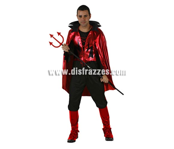 Disfraz de Demonio adulto para Halloween. Talla XL = 54/58. Tridente NO incluido, podrás verlo en la sección de Complementos de Halloween. Éste disfraz de Halloween es ideal para celebrar la Fiesta de la Noche de las Brujas en Pub's, Discotecas, Casas particulares,  Restaurantes o Colegios y ayudar a crear un ambiente terrorífico y tenebroso indispensable para la Noche de Halloween la cual se celebra la víspera de Todos los Santos.
¡¡Compra tu disfraz para Halloween en nuestra tienda de disfraces, será divertido!!
