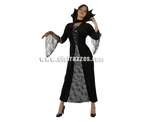 Disfraz de Vampiresa Mujer Araña adulta para Halloween. Talla única 38/42. Incluye vestido y cuello. Éste disfraz de Halloween es ideal para celebrar la Fiesta de la Noche de las Brujas en Pubs, Discotecas, Casas particulares,  Restaurantes o Colegios y ayudar a crear un ambiente terrorífico y tenebroso indispensable para la Noche de Halloween la cual se celebra la víspera de Todos los Santos.
¡¡Compra tu disfraz para Halloween en nuestra tienda de disfraces, será divertido!!
