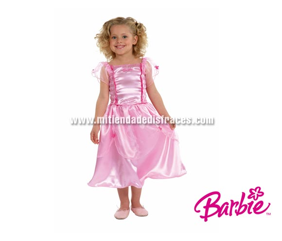 Disfraz de Barbie infantil. Talla de 5 a 7 años. Incluye vestido. Un disfraz con licencia ideal para regalar en Navidad, Reyes Magos y en cualquier fecha del año.