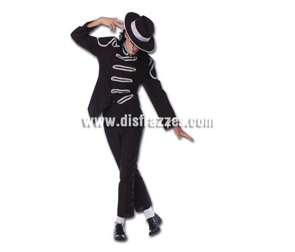 Disfraz de Rey del Pop adulto. Talla única 52/54. Incluye máscara de tela negra, pantalón y chaqueta. Disfraz de Michael Jackson para hombre, ideal para Halloween.