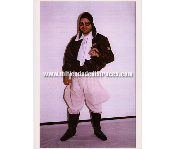Disfraz de Aviador Antiguo adulto. Disponible en varias tallas. Incluye pañuelo del cuello, gorro y chaqueta en simil de piel, pantalones y cubrebotas. Gafas NO incluidas. Un disfraz Especial y Exclusivo ideal para Peñas, Grupos o Comparsas (Posibilidad de hacer en más tallas para Grupos). Disfraz de Aviador para hombre. Modelo de Confección propia diseñado y creado por Disfrazzes.com, no aceptes imitaciones.