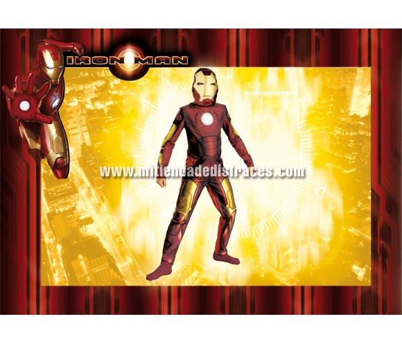 Disfraz de Iron Man infantil. Disponible en varias tallas. Incluye disfraz y careta. Disfraz con licencia ideal para pedir a los Reyes Magos o Papa Noel. Presentación en percha y bolsa.