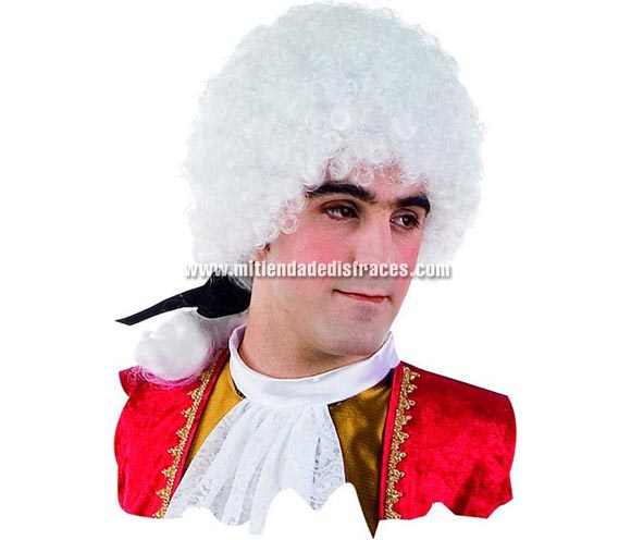 Peluca de Época de Caballero Rizada deluxe. Alta Calidad. Peluca de Mozart.