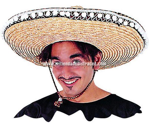 Sombrero Mejicano adulto deluxe. Alta Calidad. Disponible en varios colores. La talla única disponible en el desplegable de tallas es igual al color paja que es el de la imagen.