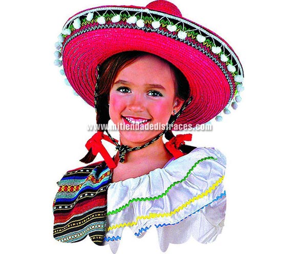 Sombrero Mexicano Infantil deluxe. Alta Calidad. Talla universal de niñ@.